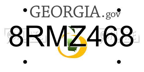 8RMZ468 Georgia License Plate