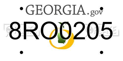 8RO0205 Georgia License Plate