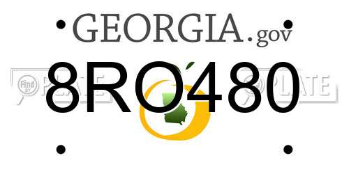 8RO480 Georgia License Plate