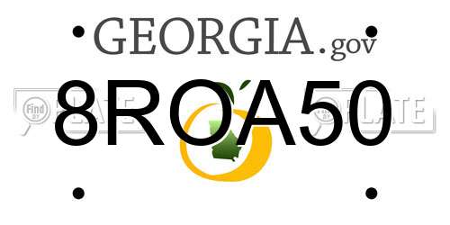 8ROA50 Georgia License Plate