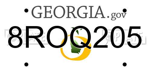 8ROQ205 Georgia License Plate