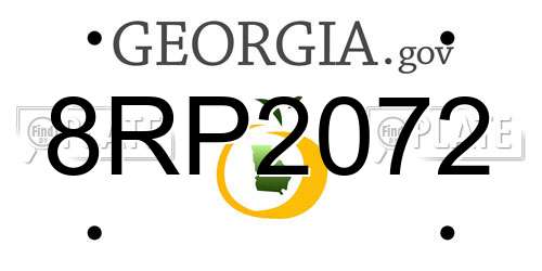 8RP2072 Georgia License Plate