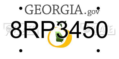 8RP3450 Georgia License Plate