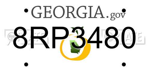 8RP3480 Georgia License Plate