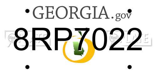 8RP7022 Georgia License Plate