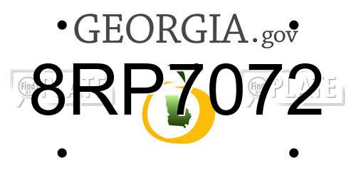 8RP7072 Georgia License Plate