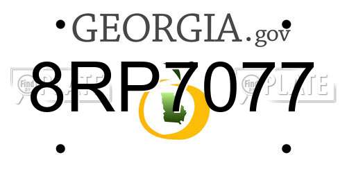 8RP7077 Georgia License Plate