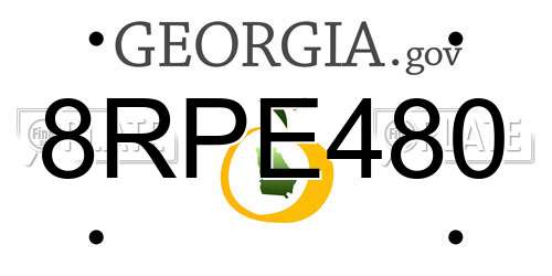 8RPE480 Georgia License Plate