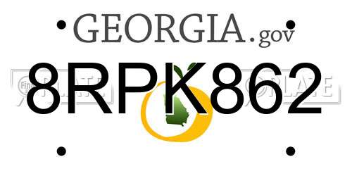 8RPK862 Georgia License Plate