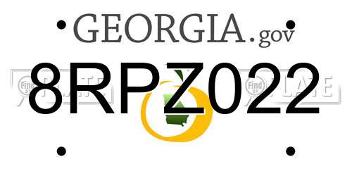 8RPZ022 Georgia License Plate