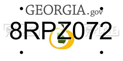 8RPZ072 Georgia License Plate