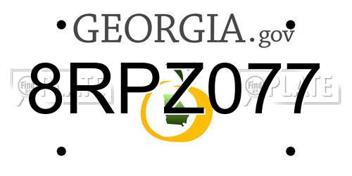 8RPZ077 Georgia License Plate