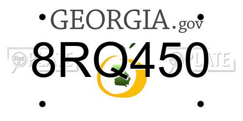 8RQ450 Georgia License Plate