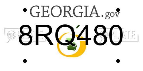 8RQ480 Georgia License Plate