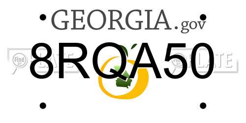 8RQA50 Georgia License Plate