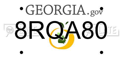 8RQA80 Georgia License Plate