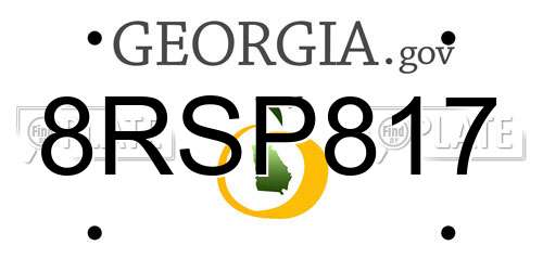 8RSP817 Georgia License Plate