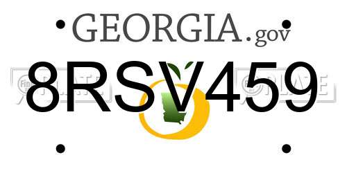 8RSV459 Georgia License Plate
