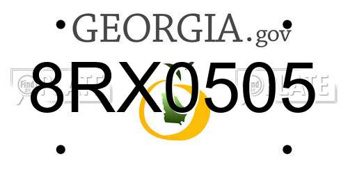 8RX0505 Georgia License Plate