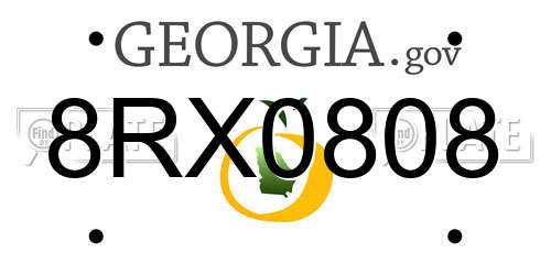 8RX0808 Georgia License Plate