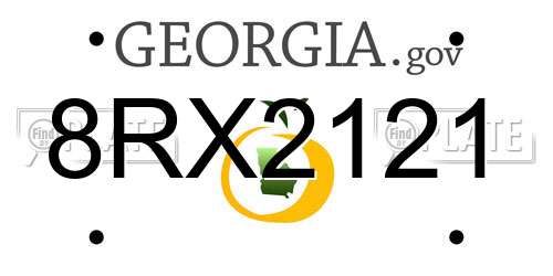 8RX2121 Georgia License Plate