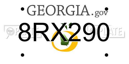 8RX290 Georgia License Plate
