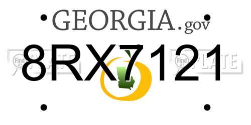 8RX7121 Georgia License Plate