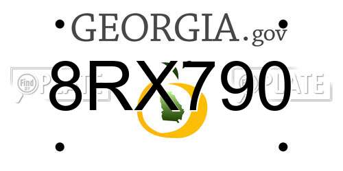 8RX790 Georgia License Plate