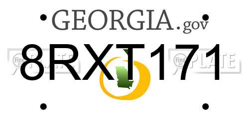 8RXT171 Georgia License Plate