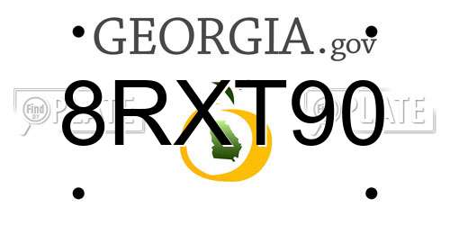 8RXT90 Georgia License Plate