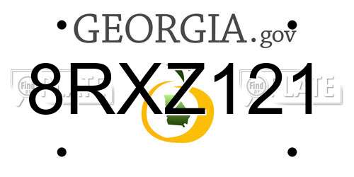 8RXZ121 Georgia License Plate