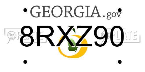 8RXZ90 Georgia License Plate