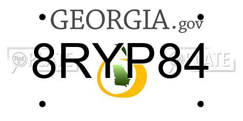 8RYP84 Georgia License Plate
