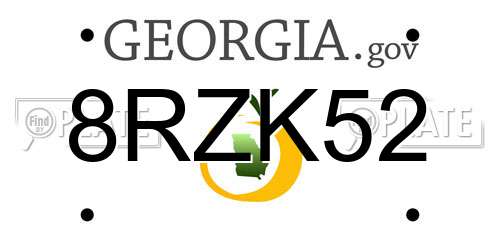 8RZK52 Georgia License Plate