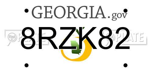 8RZK82 Georgia License Plate
