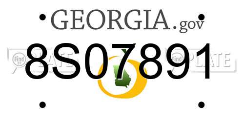 8S07891 Georgia License Plate