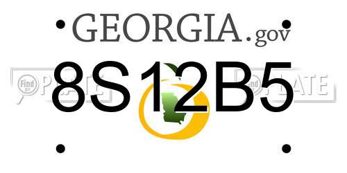 8S12B5 Georgia License Plate