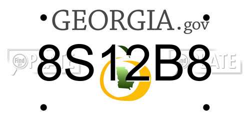 8S12B8 Georgia License Plate