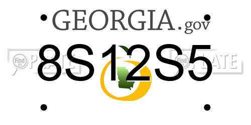 8S12S5 Georgia License Plate