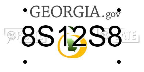 8S12S8 Georgia License Plate