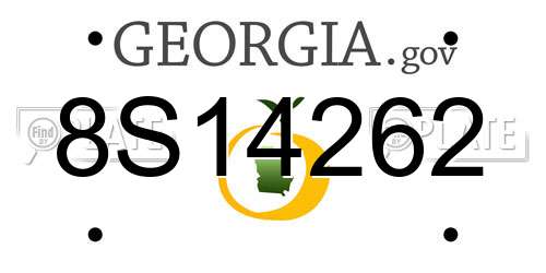 8S14262 Georgia License Plate
