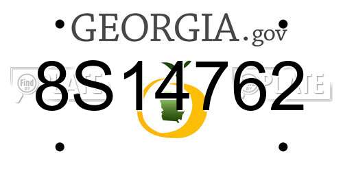 8S14762 Georgia License Plate