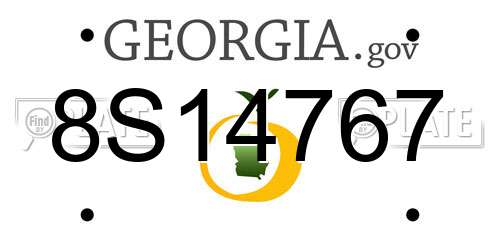 8S14767 Georgia License Plate