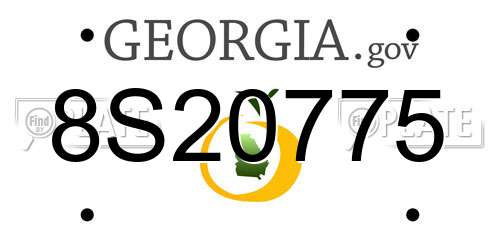 8S20775 Georgia License Plate