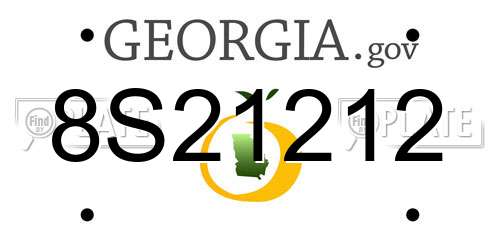 8S21212 Georgia License Plate