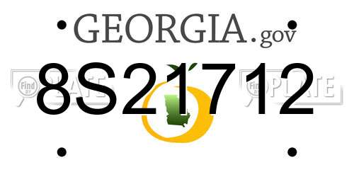 8S21712 Georgia License Plate