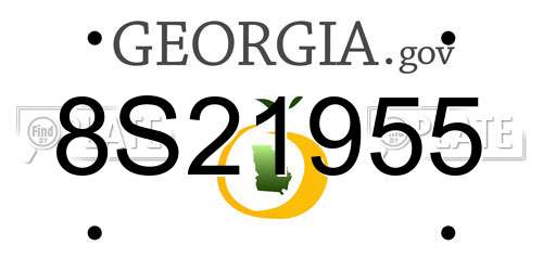 8S21955 Georgia License Plate