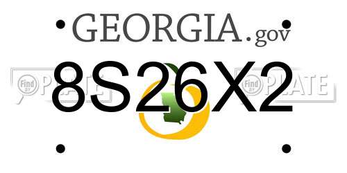 8S26X2 Georgia License Plate