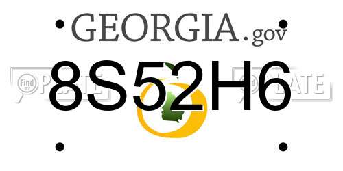 8S52H6 Georgia License Plate