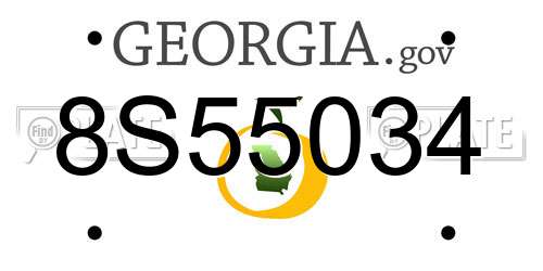 8S55034 Georgia License Plate